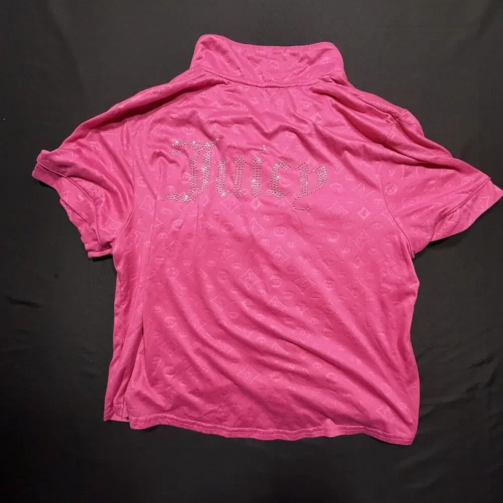 Juicy Couture Pink Velour Rhinestone PJ Shorts Set Womens XL